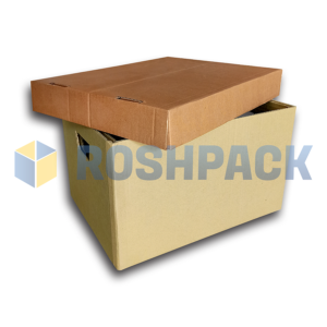 corrugated box top bottom brown